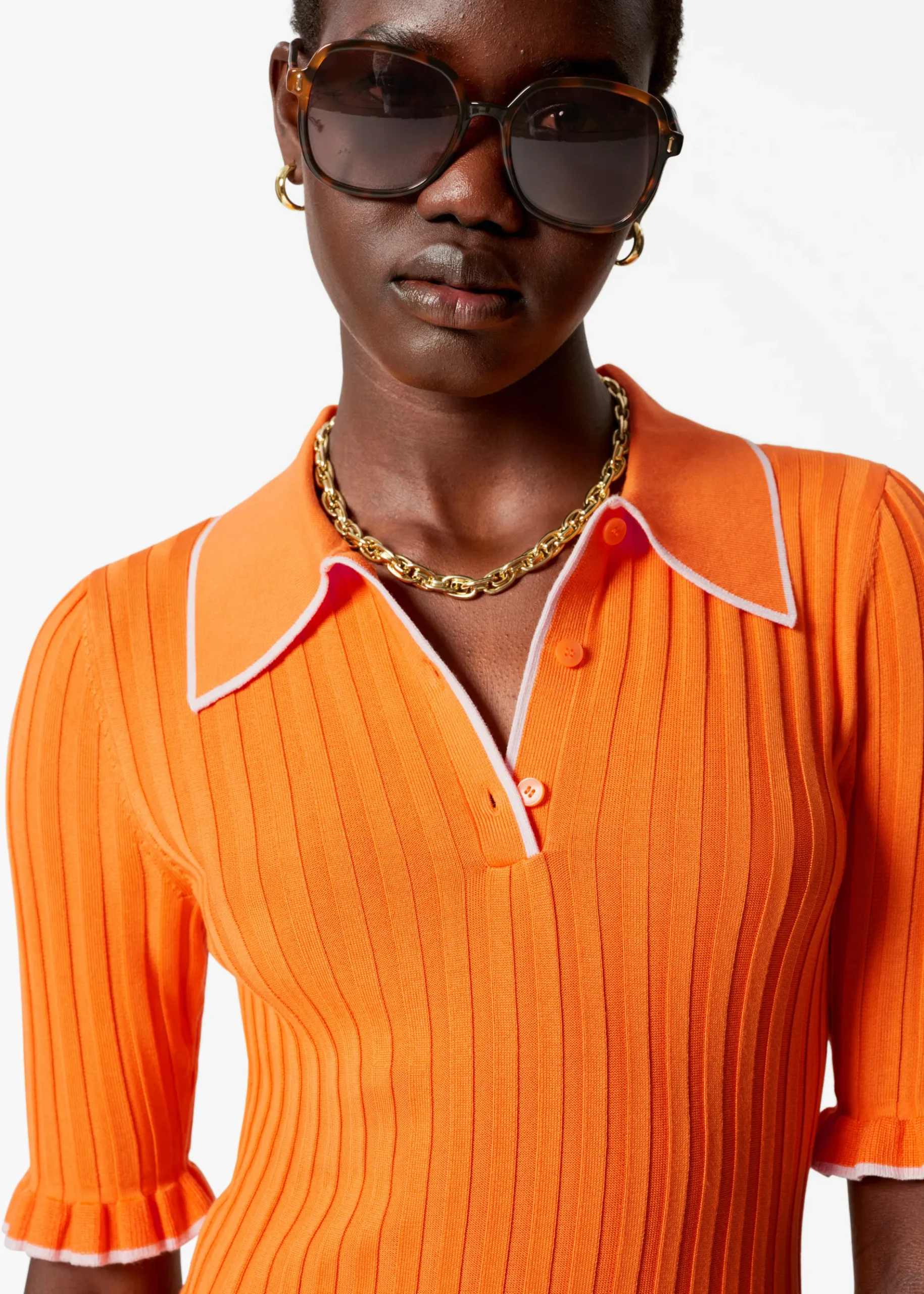 & Other Stories Rippstrick-Poloshirt