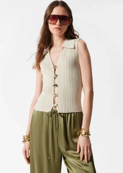 & Other Stories Rippstrick-Tanktop mit Kragen