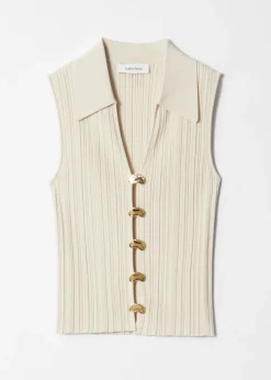 & Other Stories Rippstrick-Tanktop mit Kragen