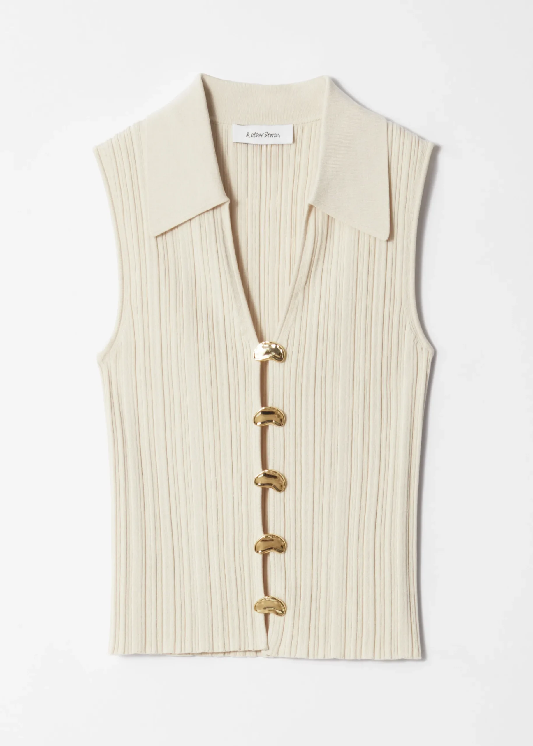 & Other Stories Rippstrick-Tanktop mit Kragen