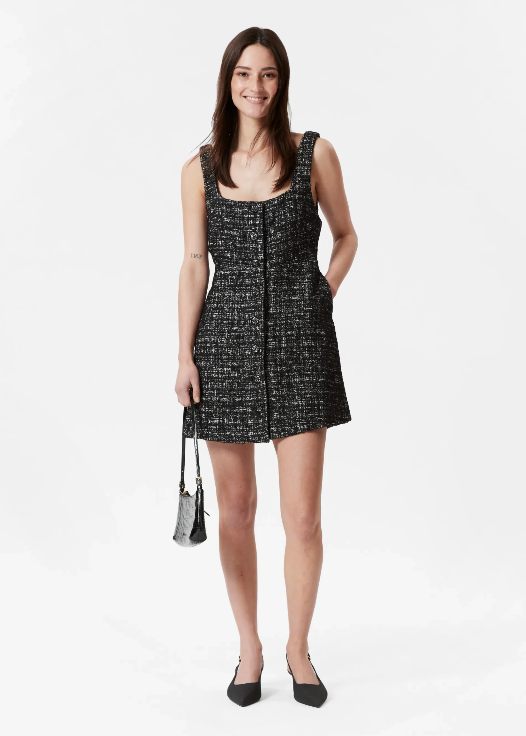 & Other Stories Ärmelloses Minikleid aus Tweed