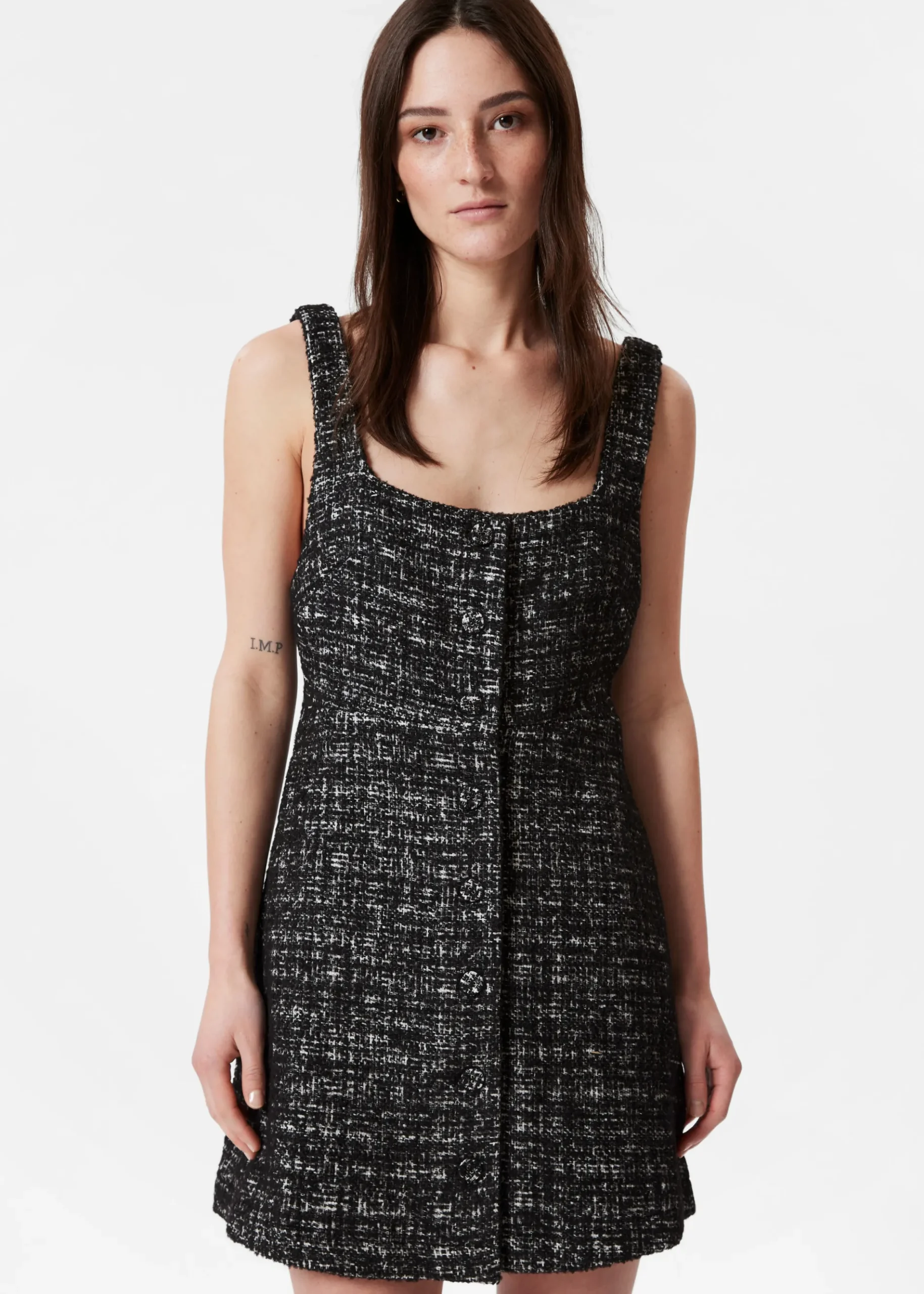 & Other Stories Ärmelloses Minikleid aus Tweed
