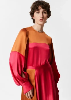 & Other Stories Satinbluse in Colour-Block-Optik