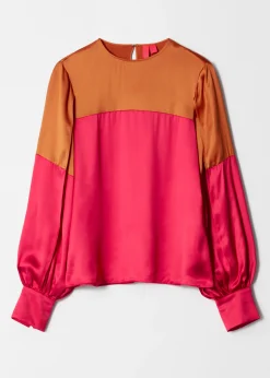 & Other Stories Satinbluse in Colour-Block-Optik