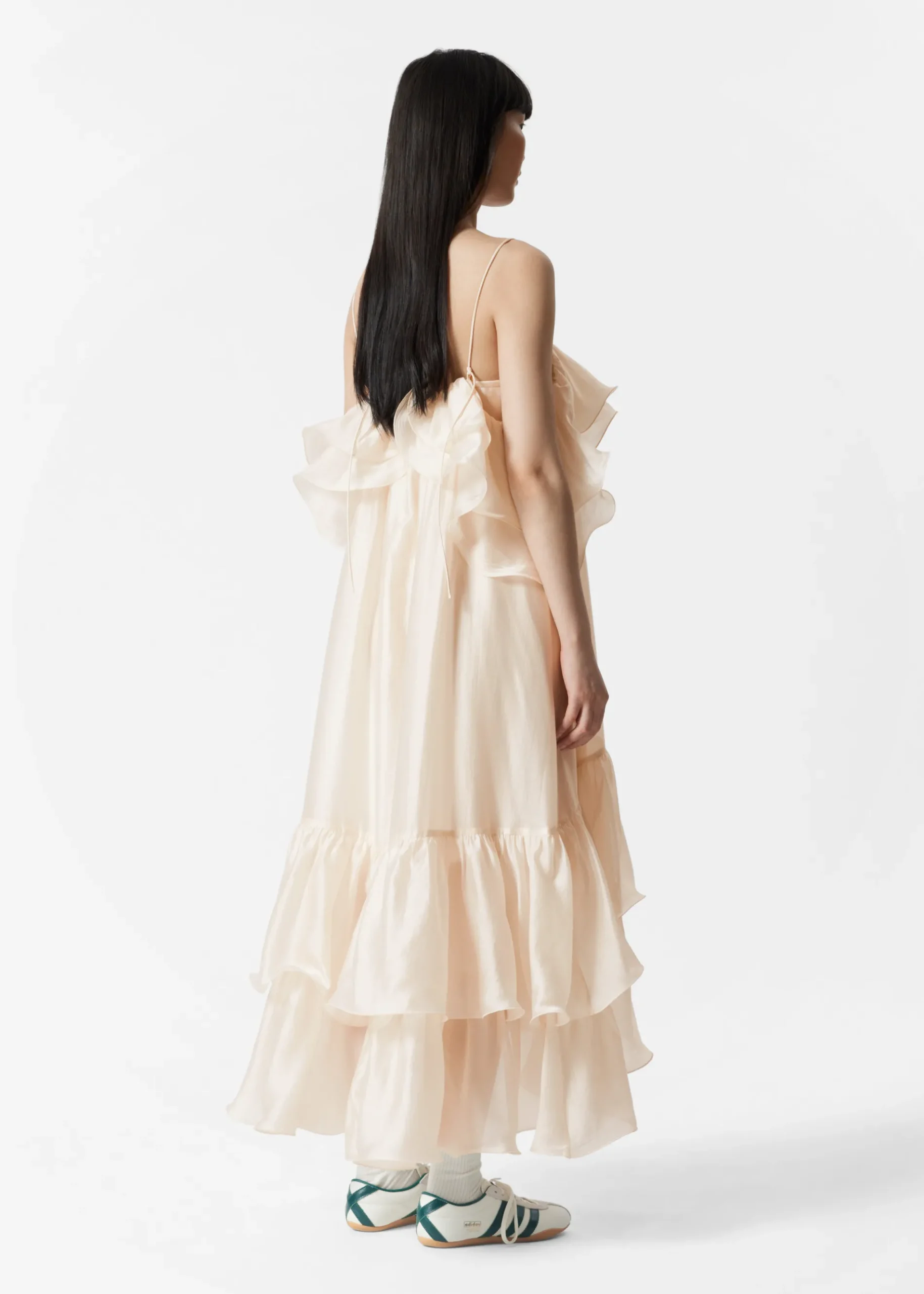 & Other Stories Schulterfreies Maxikleid mit Rüschen