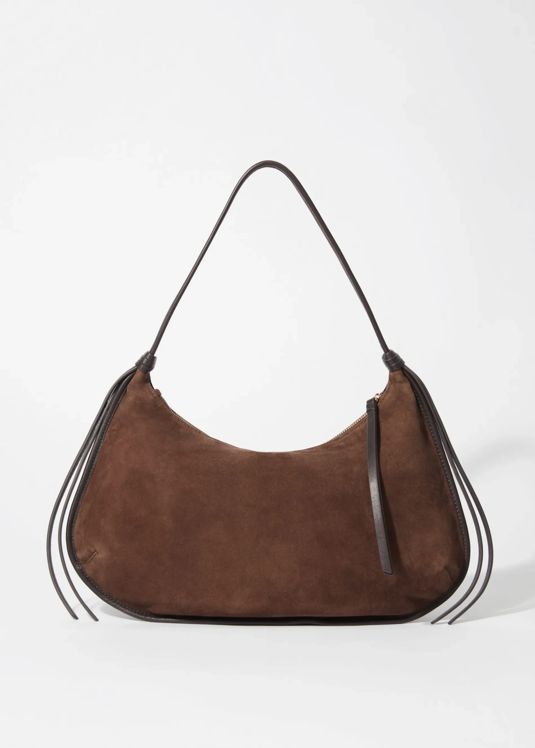 & Other Stories Schultertasche aus Veloursleder mit Fransen