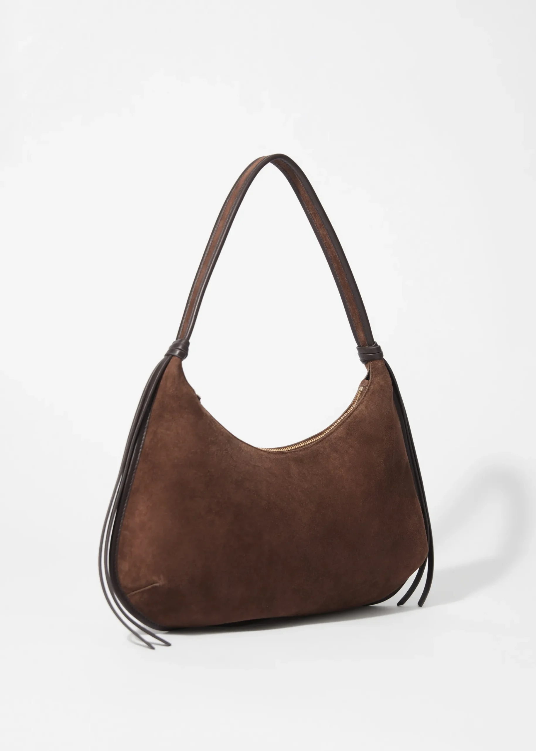 & Other Stories Schultertasche aus Veloursleder mit Fransen
