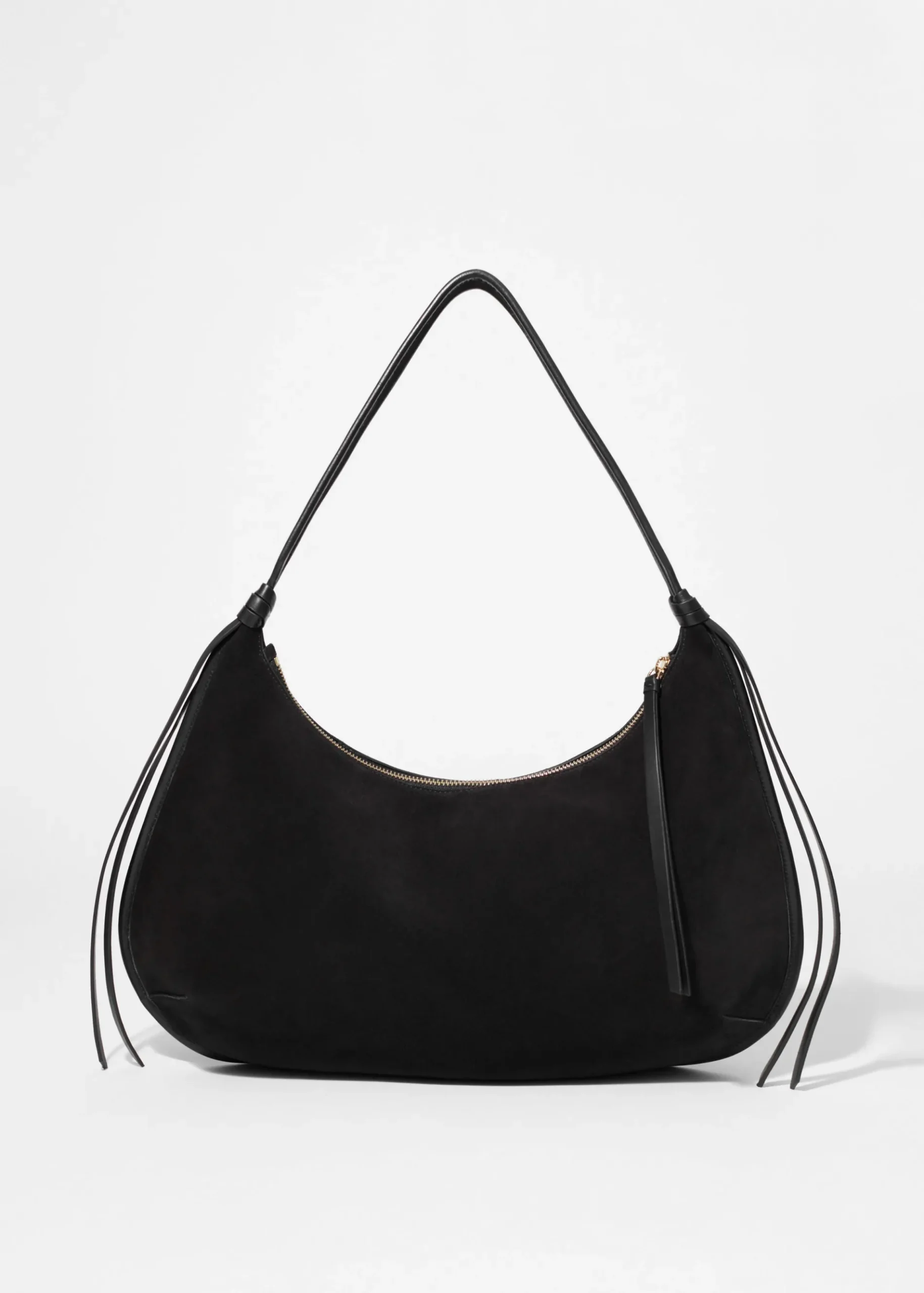 & Other Stories Schultertasche aus Veloursleder mit Fransen