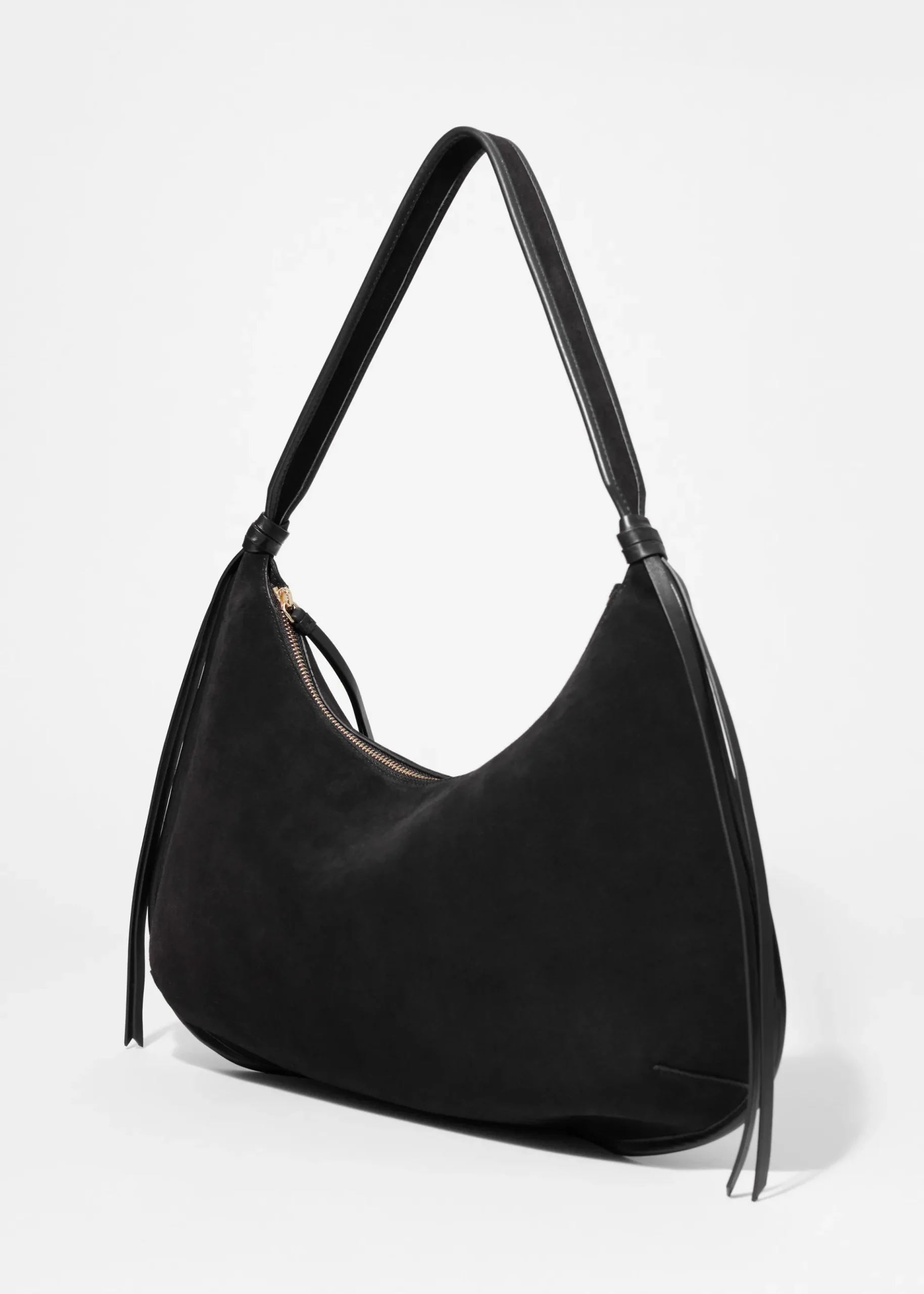 & Other Stories Schultertasche aus Veloursleder mit Fransen
