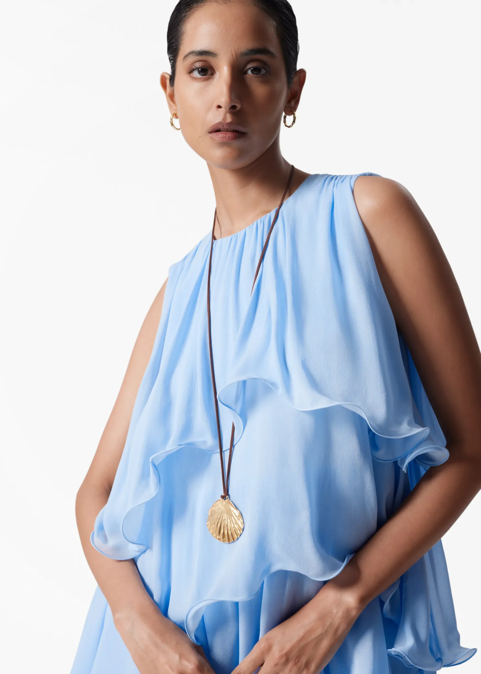 & Other Stories Sleeveless Frill Mini Dress
