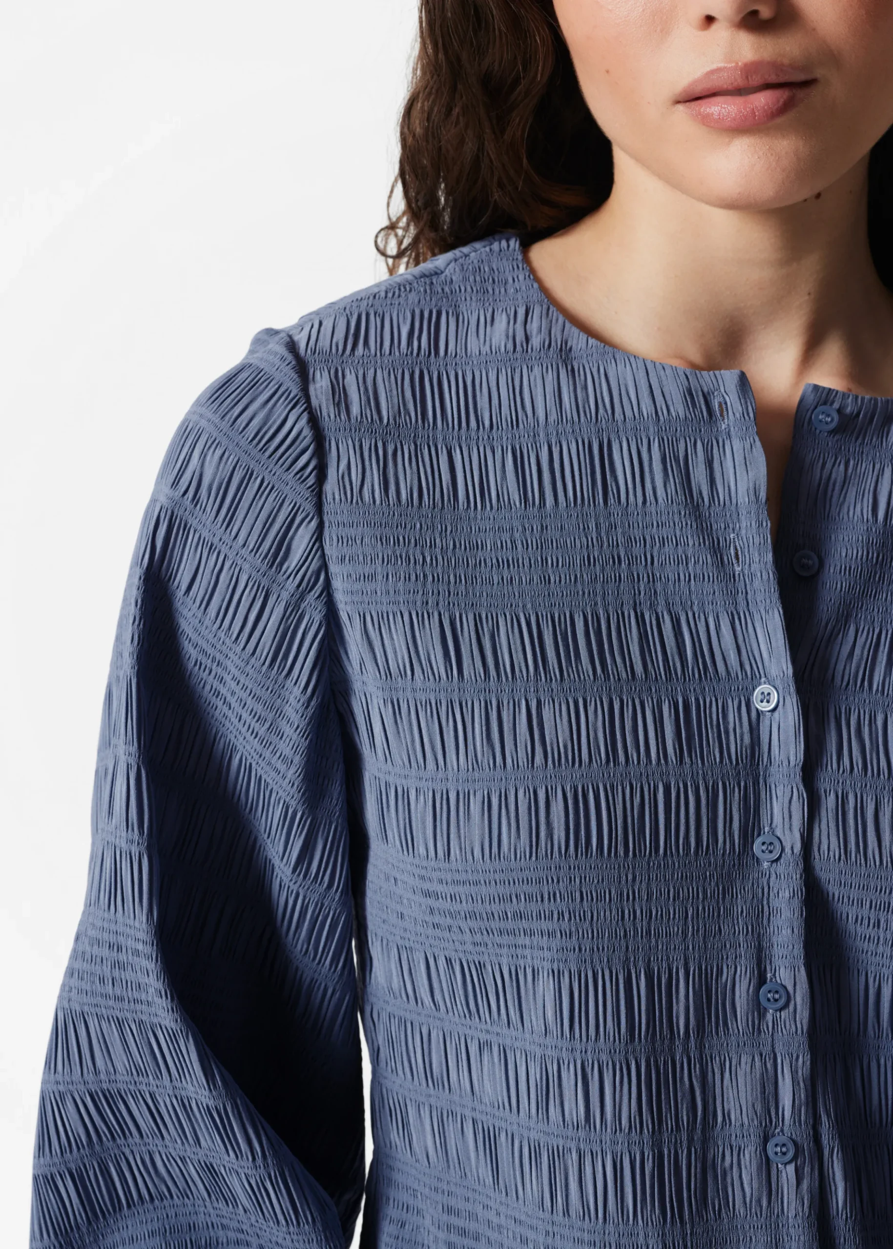 & Other Stories Smocked BalloonSleeve Top
