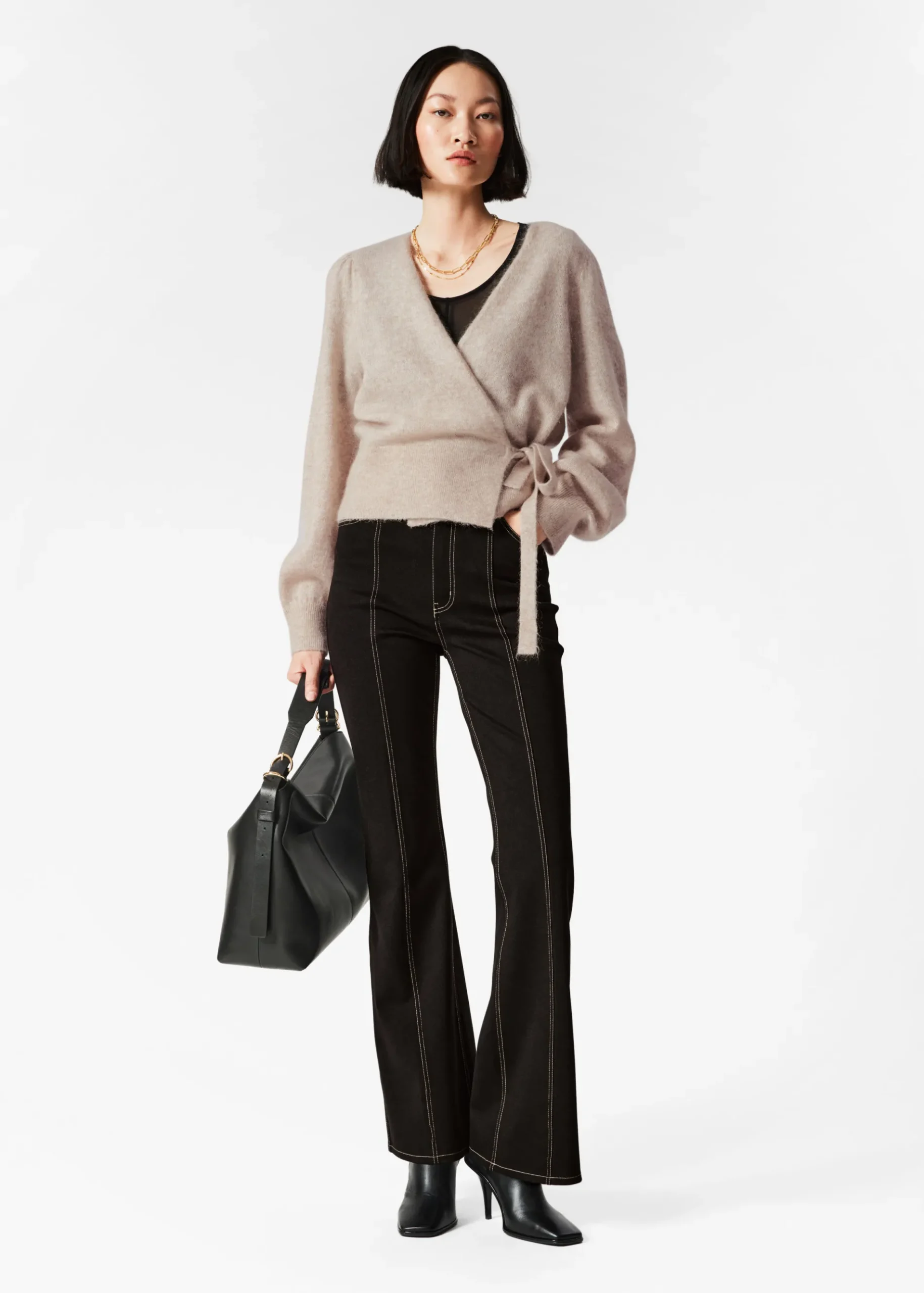 & Other Stories Strickjacke aus Mohair-Mix in Wickeloptik