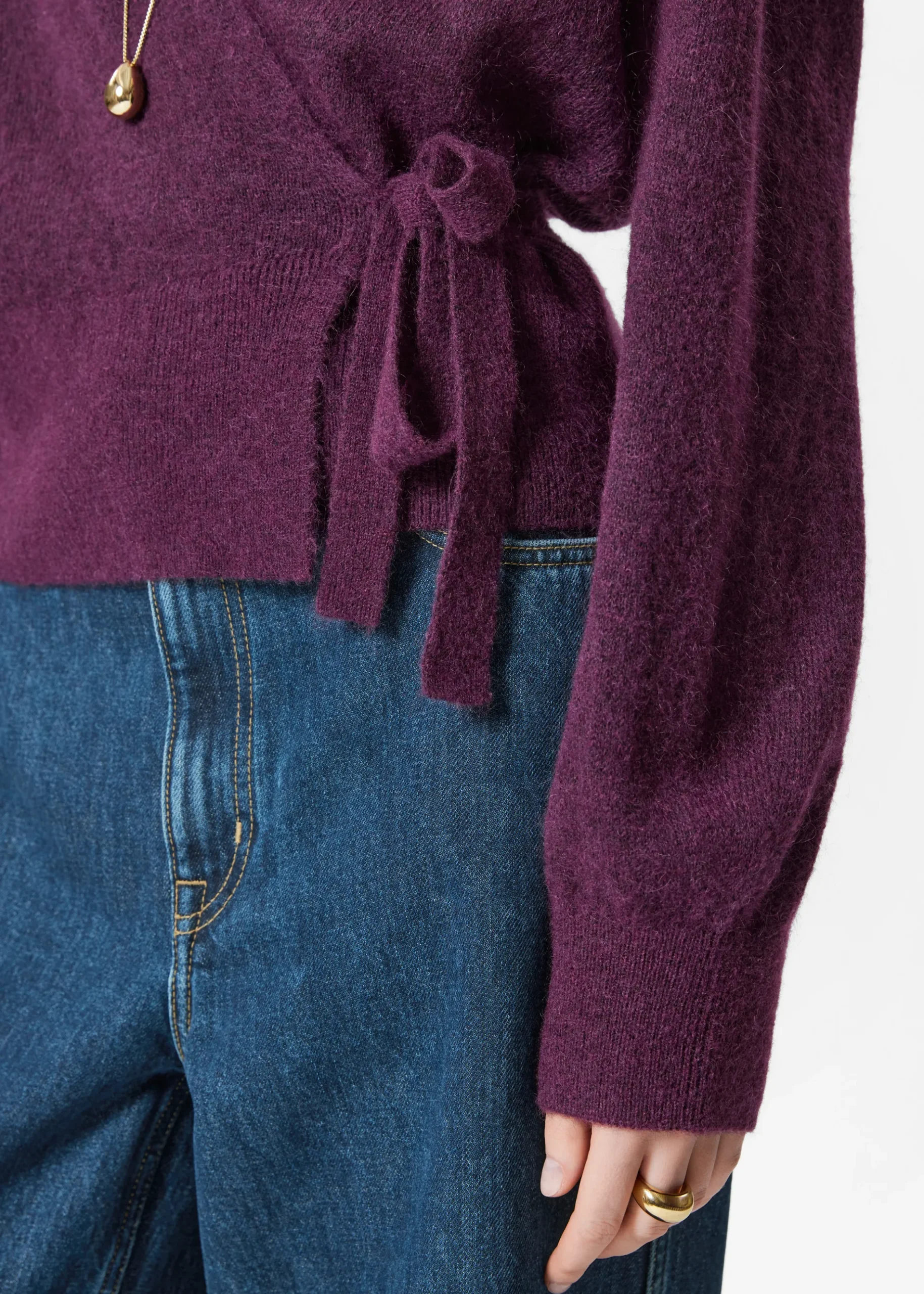 & Other Stories Strickjacke aus Mohair-Mix in Wickeloptik