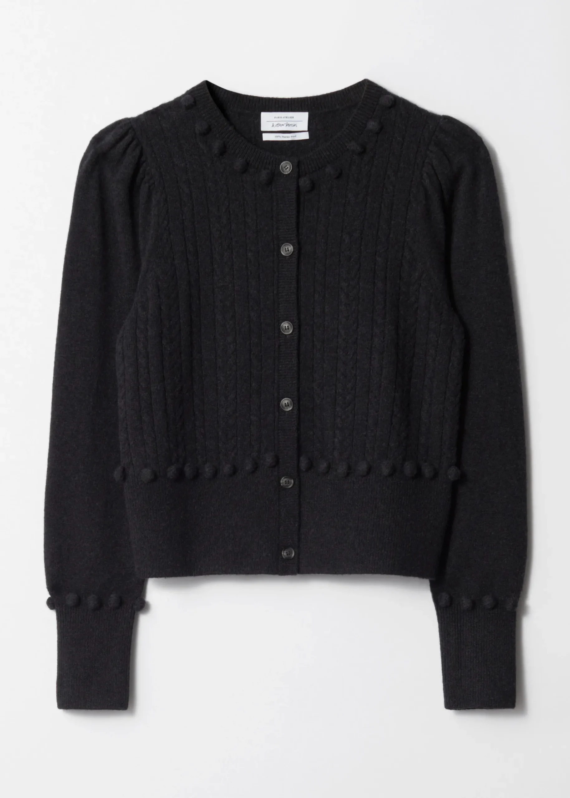 & Other Stories Strickjacke aus Wolle mit Zopfmuster