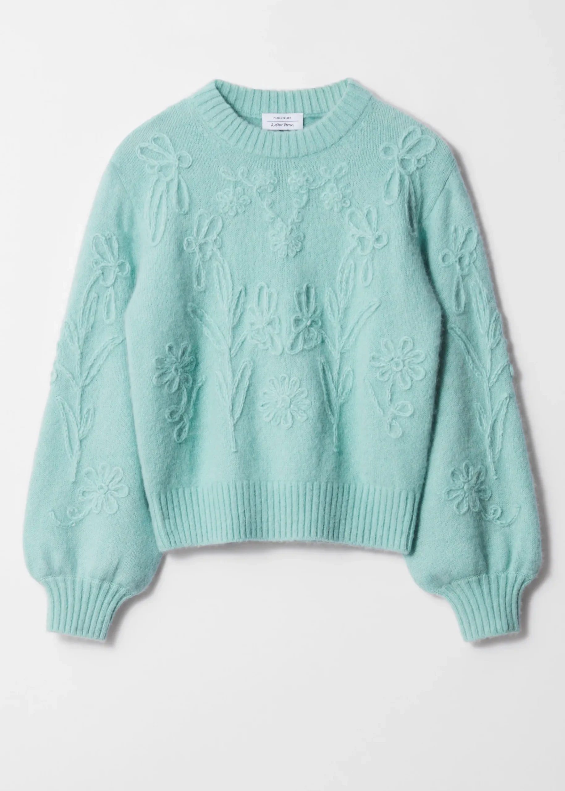 & Other Stories Strickpullover mit Blumenapplikation