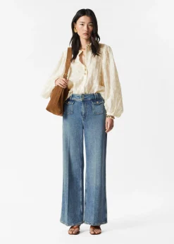 & Other Stories Strukturierte Bluse mit voluminösen Ärmeln