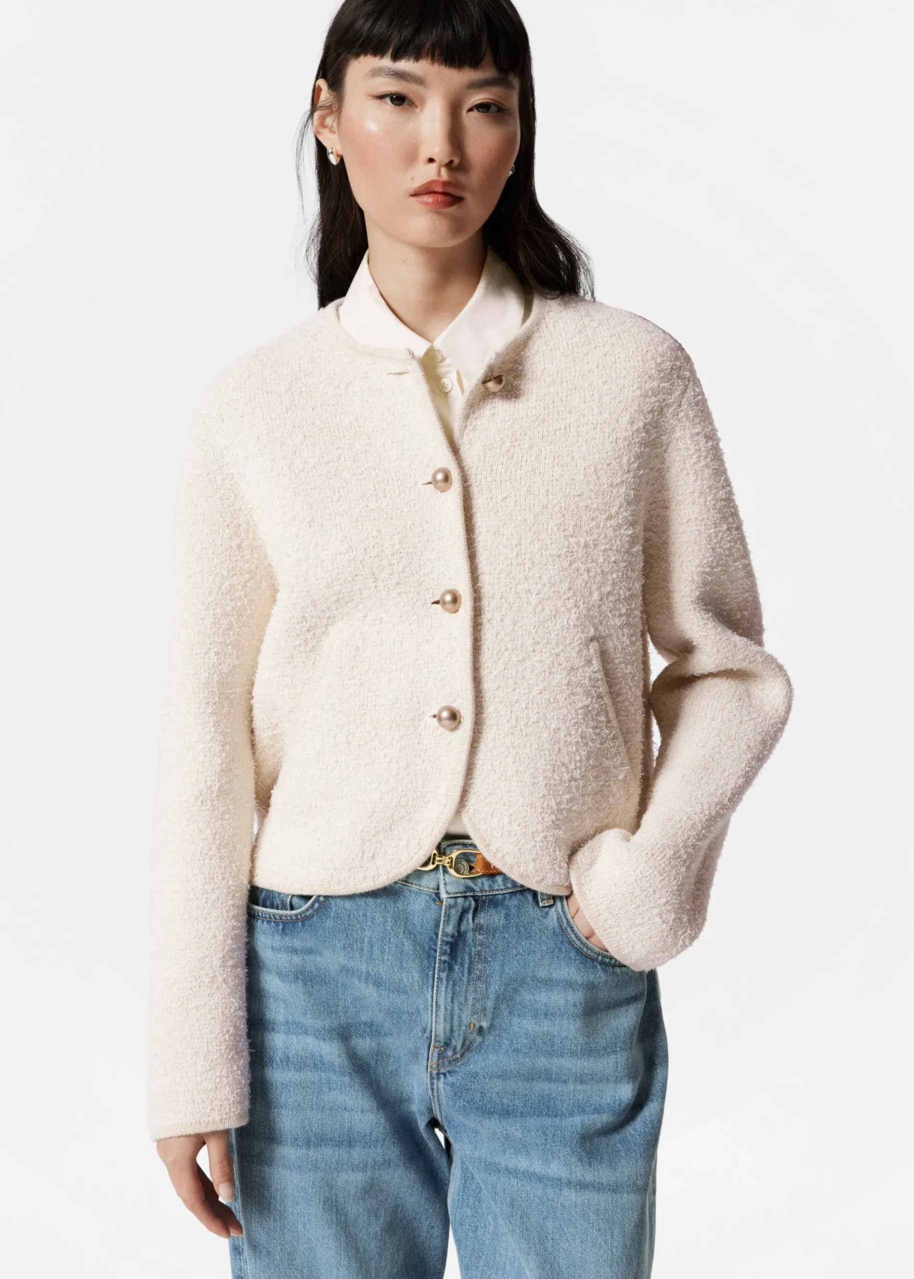 & Other Stories Strukturierte Cardigan mit Glitzerfäden