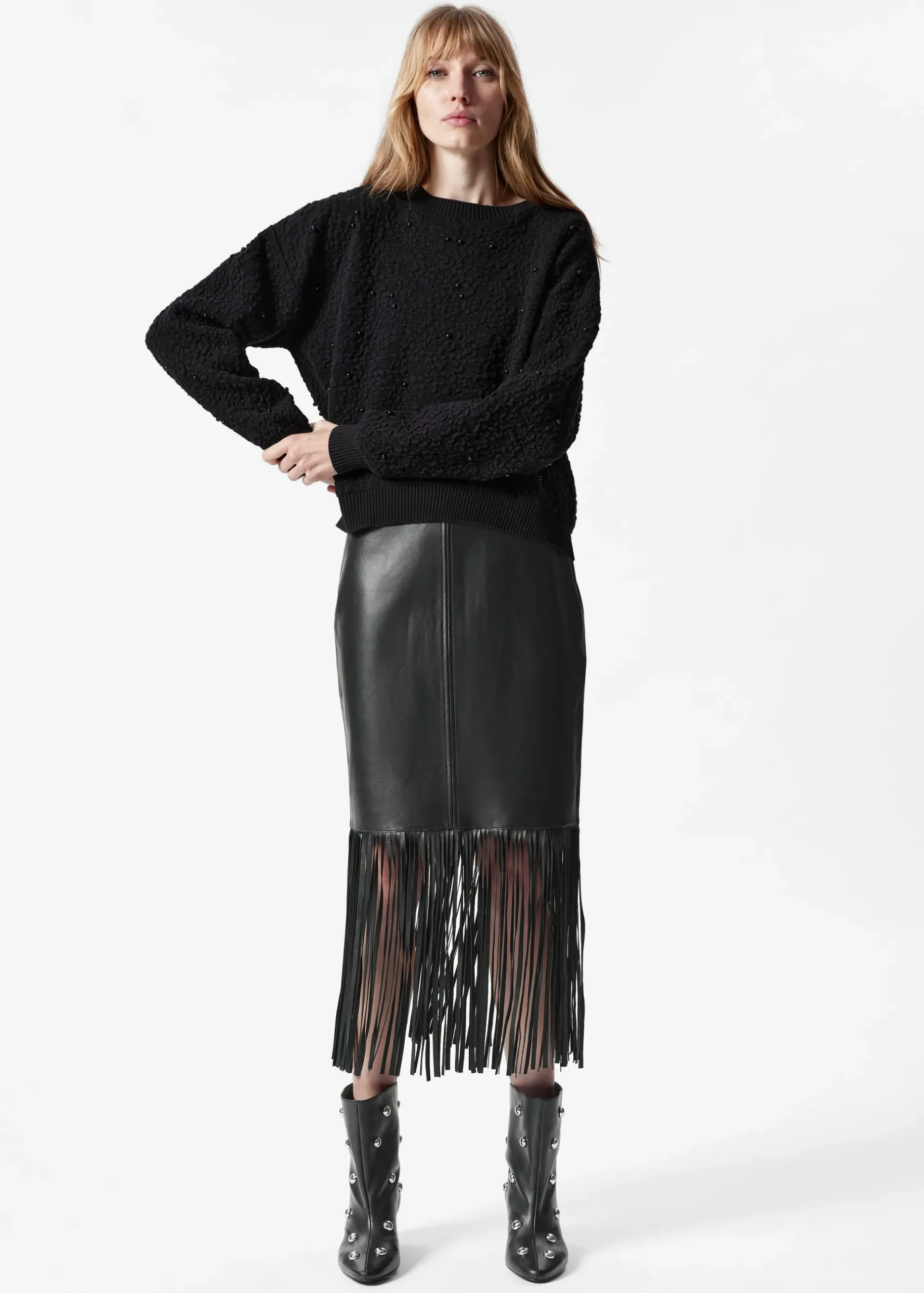 & Other Stories Strukturierter Jacquard-Strickpullover