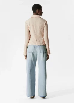 & Other Stories Strukturiertes Poloshirt mit langen Ärmeln