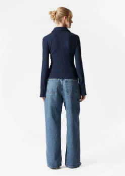 & Other Stories Strukturiertes Poloshirt mit langen Ärmeln