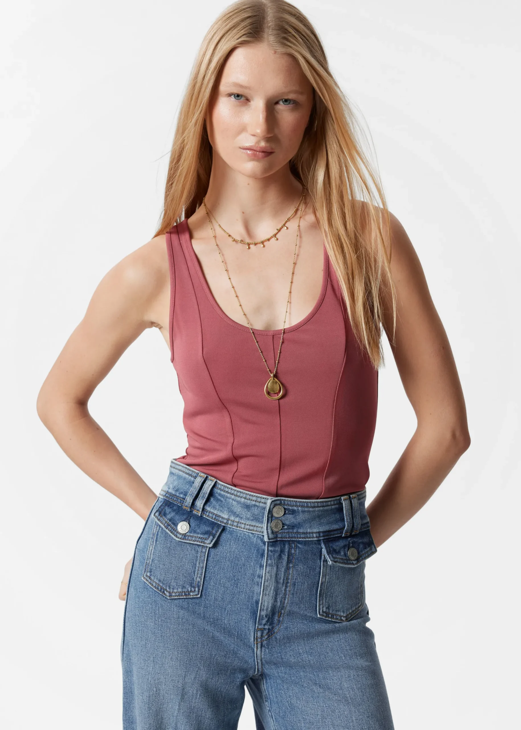 & Other Stories Tanktop mit Steppnähten