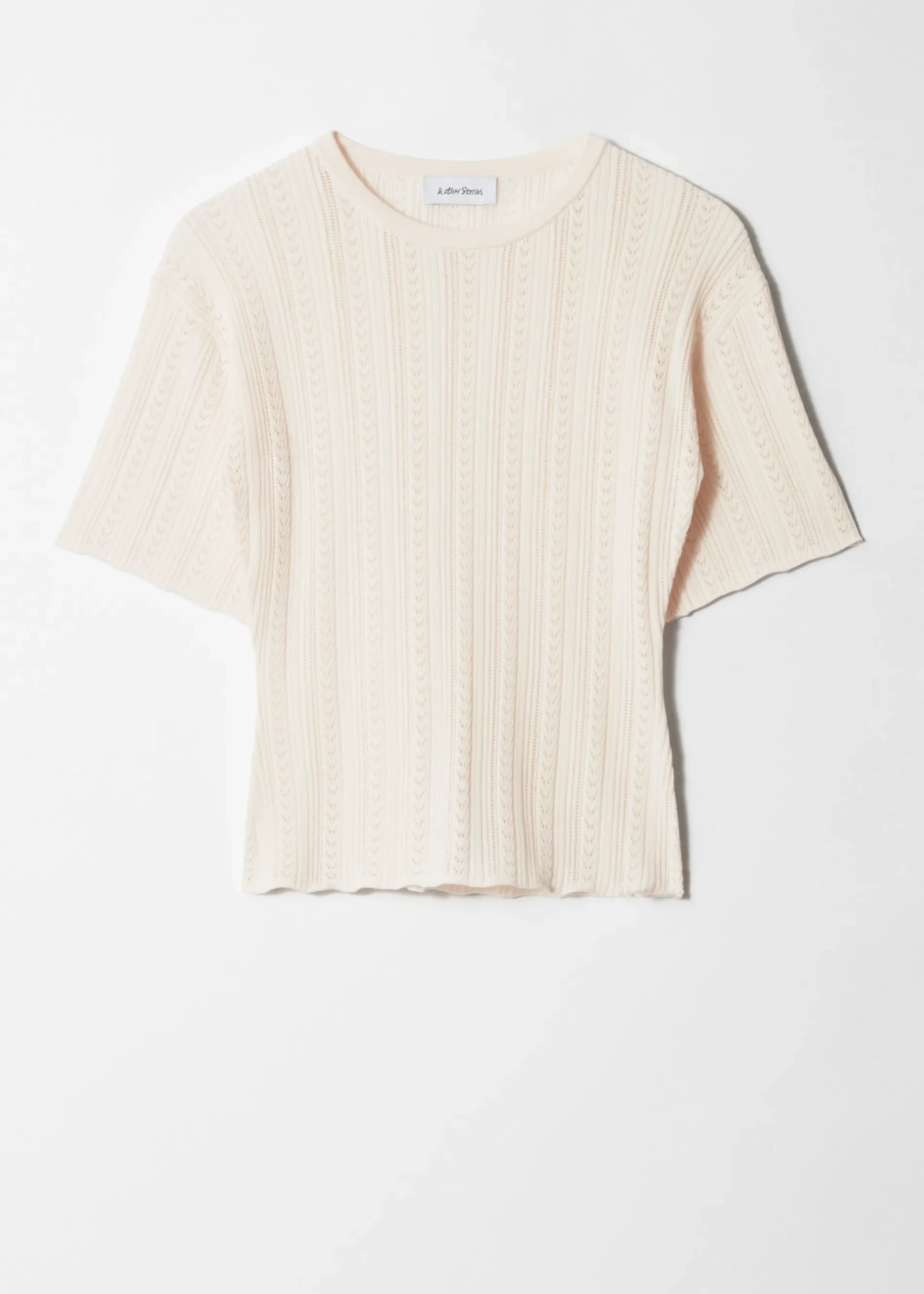 & Other Stories T-Shirt aus Pointelle-Strick