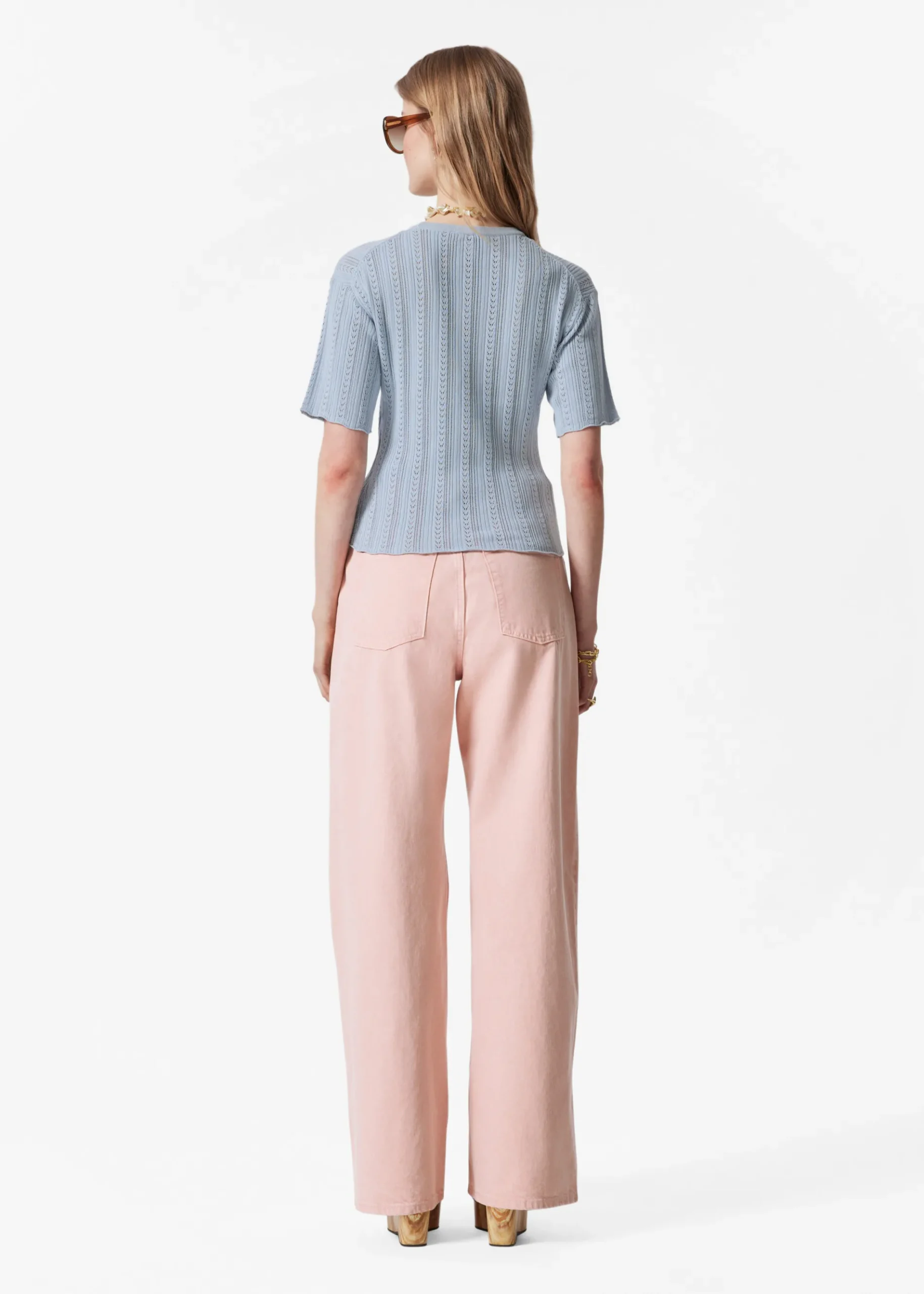 & Other Stories T-Shirt aus Pointelle-Strick