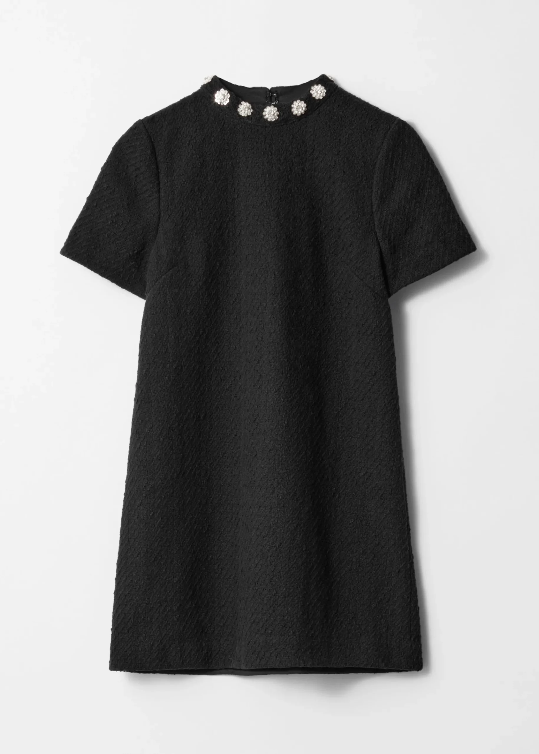 & Other Stories Tweed-Minikleid mit Verzierungen