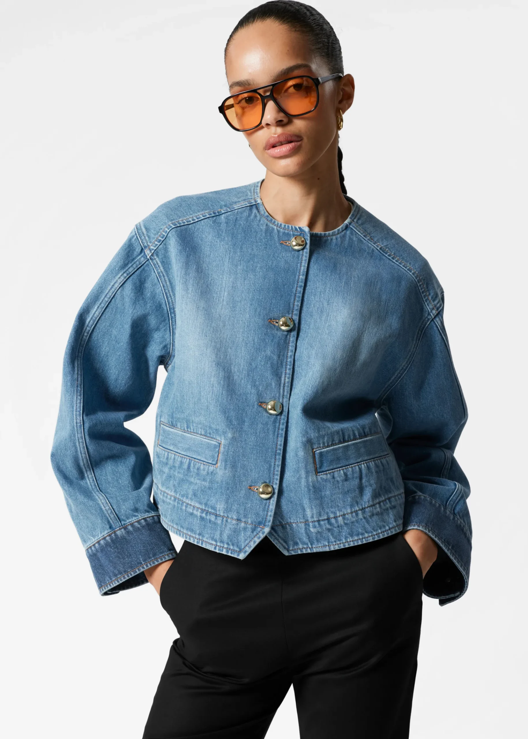& Other Stories Verkürzte Jeansjacke
