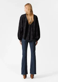 & Other Stories Voluminöse Bluse mit Blumenapplikation