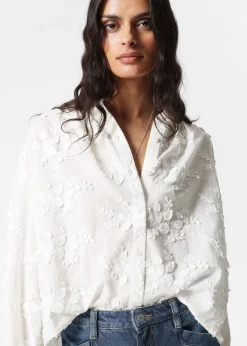 & Other Stories Voluminöse Bluse mit Blumenapplikation