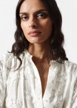 & Other Stories Voluminöse Bluse mit Blumenapplikation