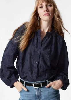 & Other Stories Voluminöse Bluse mit Blumenapplikation