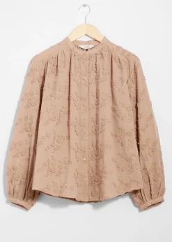& Other Stories Voluminöse Bluse mit Blumenapplikation