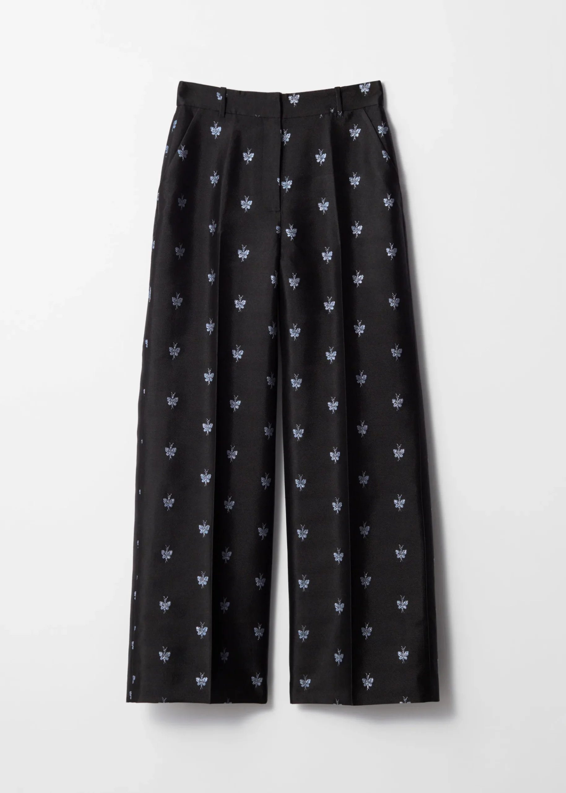 & Other Stories Weite Jacquard-Hose mit Metallic-Muster