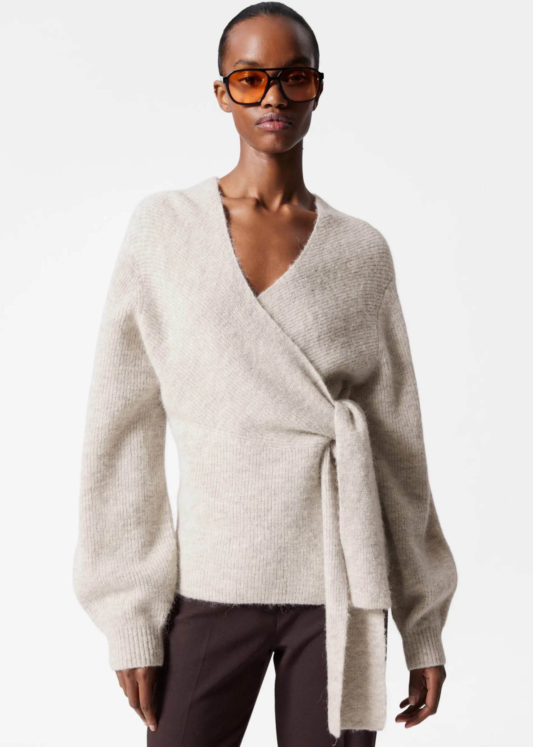 & Other Stories Wickel-Strickjacke aus Alpaka-Mix