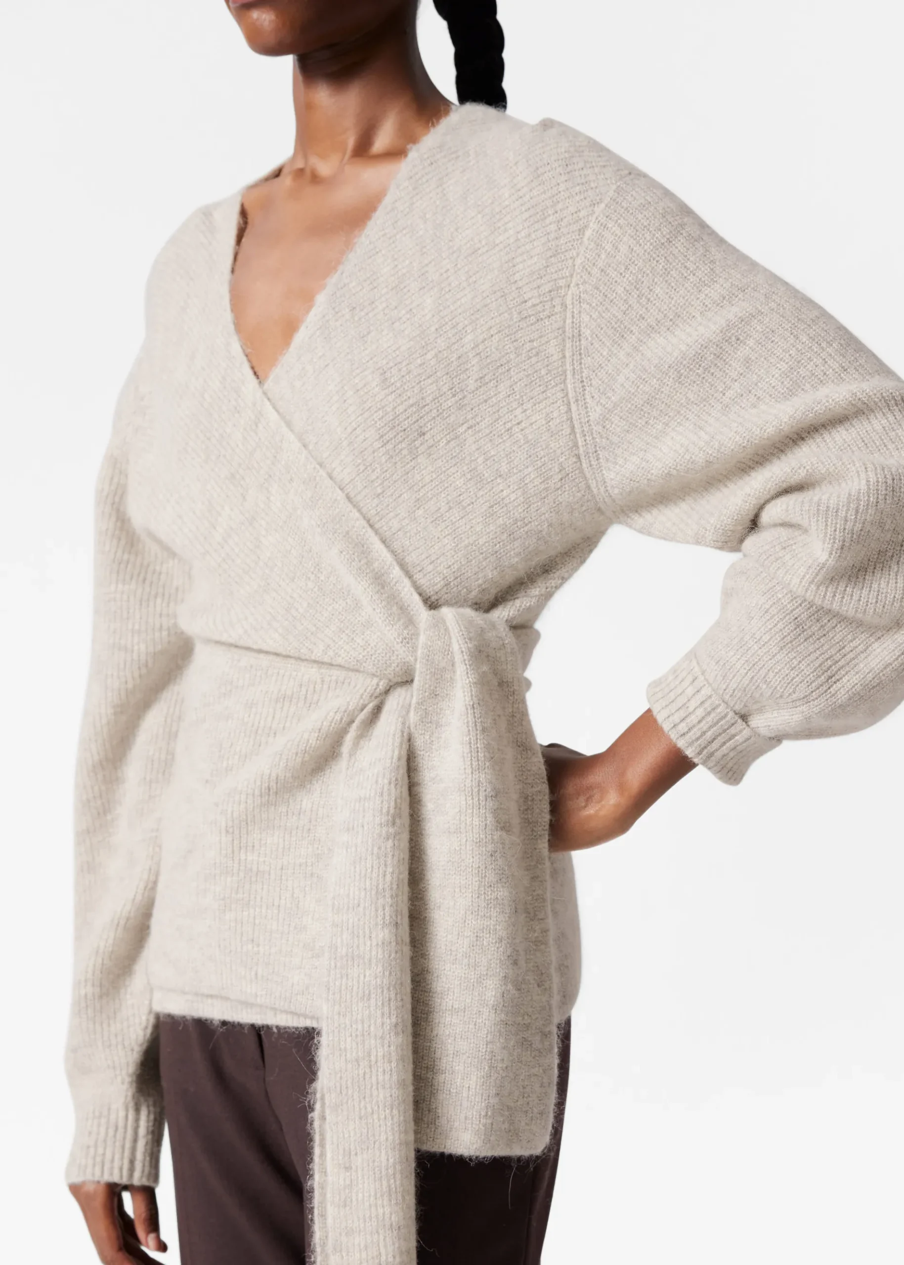 & Other Stories Wickel-Strickjacke aus Alpaka-Mix